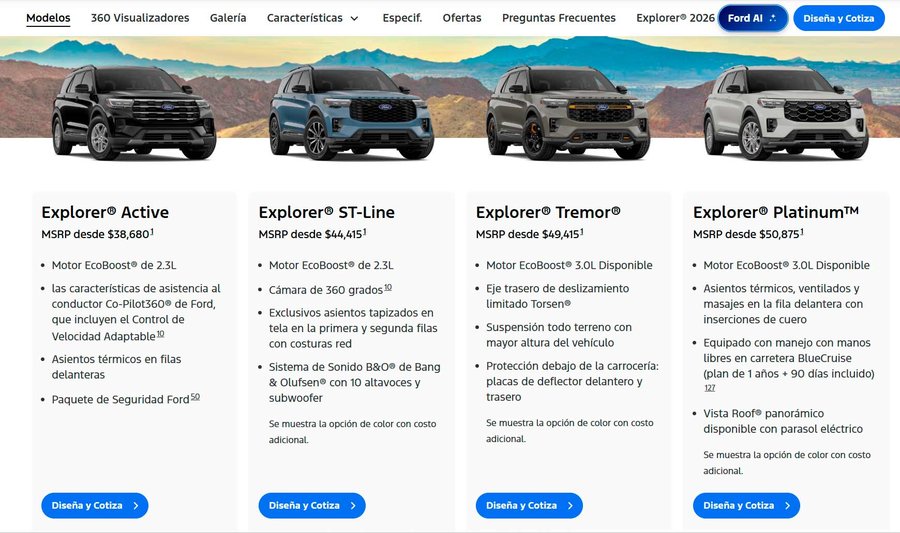 Imagen ilustrativa: Le pregunté al chatbot de Ford por una Explorer