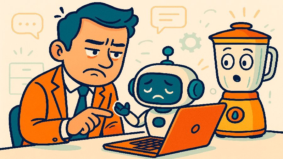 Illustrative image: The AI, the Blender, and Why Your Customers Get Frustrated